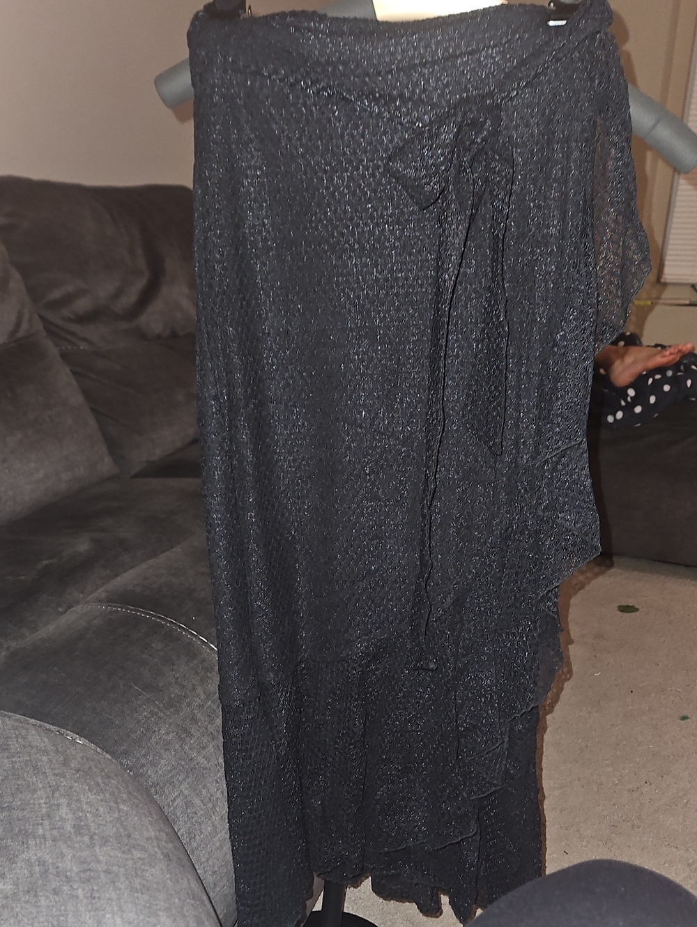 Nightcap Black Sparkle Asymmetrical Wrap Skirt